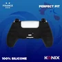 Konix - Coque de protection silicone pour manette PS5 DualSense - Texturée anti-dérapante, lavable, noire