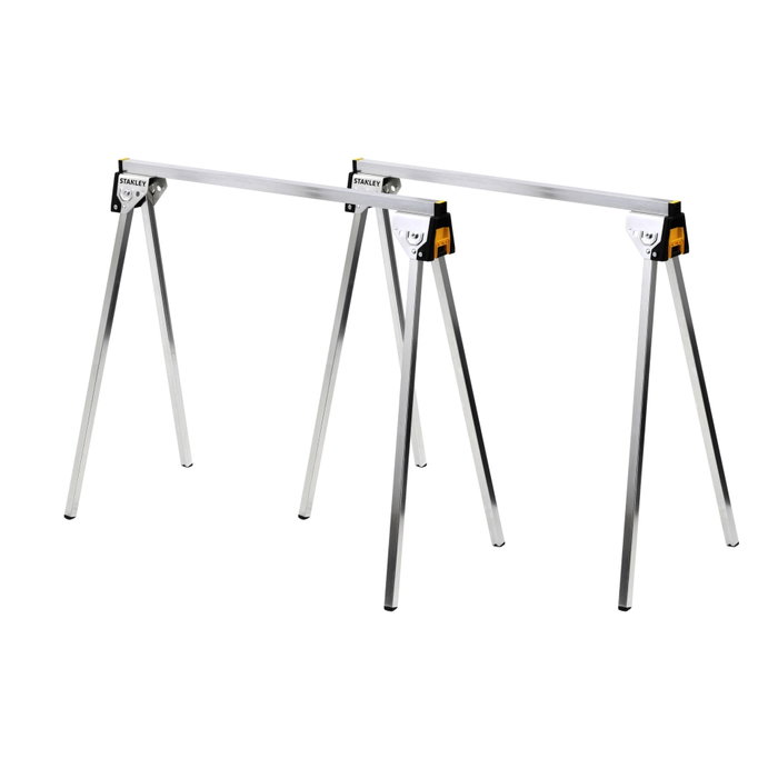 Stanley Ensemble de 2 chandelles de support pliables en acier Stanley Ensemble de 2 chandelles de support pliables en acier