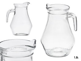 Vivalto Jarre en verre classique 1,8 L transparent 18x22,5x15 cm (Set de 6)