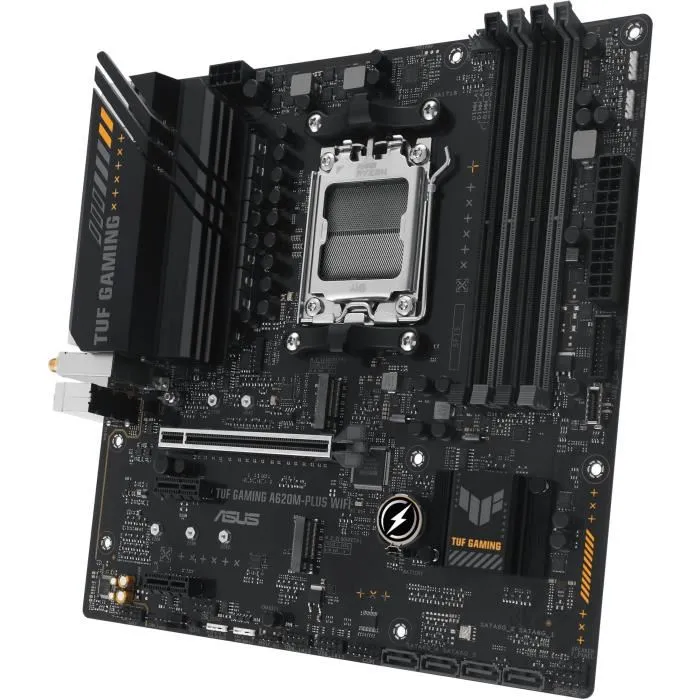 Carte mère Asus TUF GAMING A620M-PLUS WiFi AMD A620 Socket AM5 micro ATX avec Wi-Fi 6, DDR5, 2.5 Gb Ethernet et support M.2