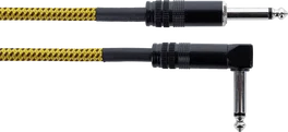 CORDIAL Câble de guitare jack recto/acodé tweed jaune 3m