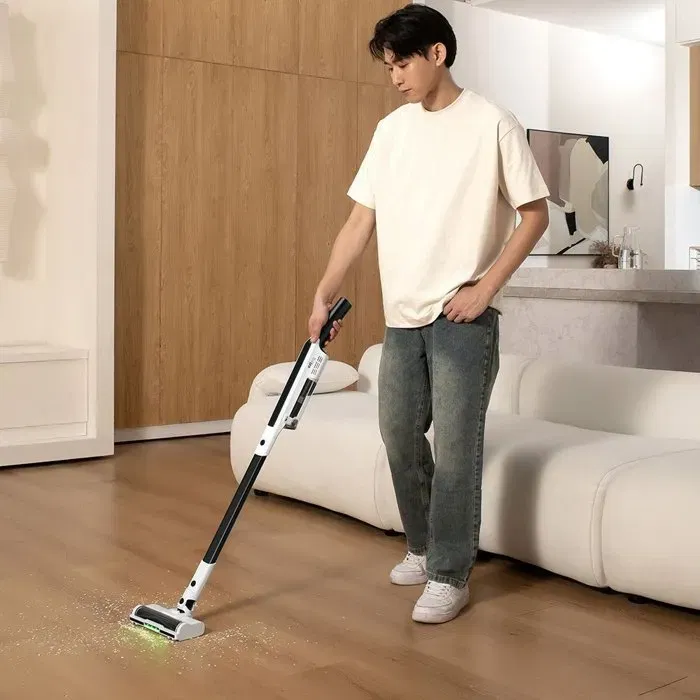 Eziclean Aspirateur Balai sans fil Cyclomax R15 Station - Puissance 20000 Pa - Autonomie 30 min - Bac 2,2 L - Blanc et Noir - Technologie Cyclomax