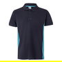 VELILLA - Modèle 105504 - Polo de travail bicolor à manches courtes - Noir et Bleu clair - Taille S - 60% Coton, 40% Polyester - Piqué 180 g/m²
