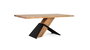 GINER Y COLOMER - Table de salle à manger rectangulaire en acacia et métal 240x100x76 cm, design contemporain naturel et noir