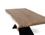 GINER Y COLOMER - Table de salle à manger rectangulaire en acacia et métal 240x100x76 cm, design contemporain naturel et noir