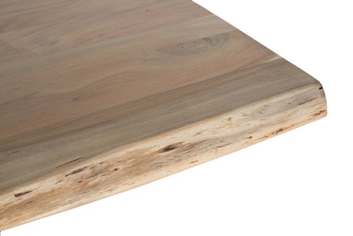 GINER Y COLOMER - Table de salle à manger rectangulaire en acacia et métal 240x100x76 cm, design contemporain naturel et noir GINER Y COLOMER - Table de salle à manger rectangulaire en acacia et métal 240x100x76 cm, design contemporain naturel et noir