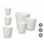 IBERGARDEN Set de 3 pots de fleurs coniques blanc mat