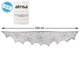 Atosa Décoration en dentelle Halloween 248x45 cm avec motif toile d'araignée