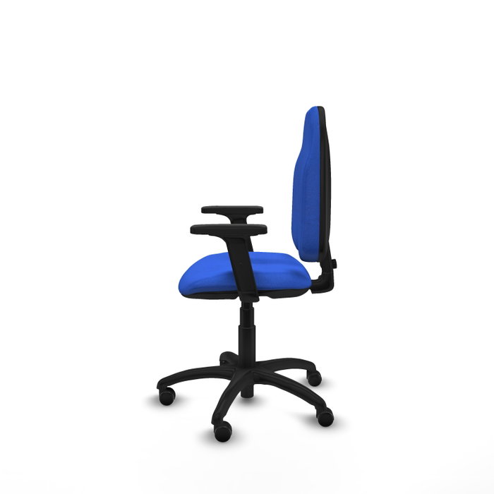 PIQUERAS Y CRESPO Chaise de bureau Algarra, tissu bleu, accoudoirs 2D