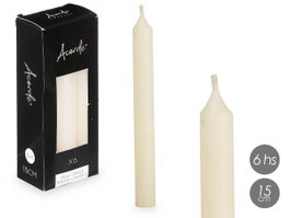Acorde Lot de 6 bougies chauffe-plat crème 15 cm 6 heures (Set de 12)