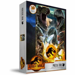 SD TOYS Puzzle 3D 100 Pièces Dinosaures Jurassic World en Espagnol - Dimensions 23x31 cm