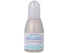 Tsukineko BRILLIANCE Encre de recharge platine effet nacaré 20ml