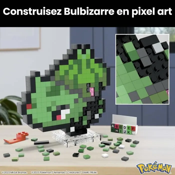 MEGA Pokémon Bulbizarre Coffret de construction rétro 374 pièces - Figurine pixel art - HTH75