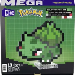 MEGA Pokémon Bulbizarre Coffret de construction rétro 374 pièces - Figurine pixel art - HTH75