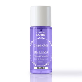 Saphir Beleza Tester brume pour le corps et les cheveux, prune & vanille, 100 ml