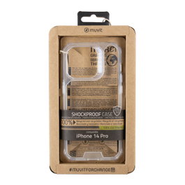 Muvit for Change Coque Recycletek Shockproof 2m pour iPhone 14 Pro Transparent