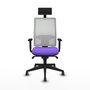 Piqueras y Crespo Chaise de Bureau Horna Lila et Blanc