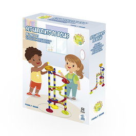 TACHAN - Jeu de Construction Labirynthe de Billes, 54 Pièces, Jeu Éducatif et Créatif pour Enfants à Partir de 3 Ans