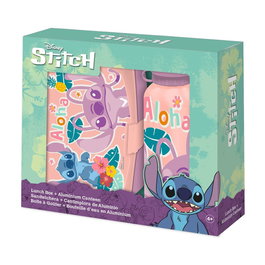 KIDS LICENSING Cantimplora aluminium 500 ml et sandwicheuse Stitch Disney - Capacité: 500 ml, dimensions: 8 x 22 x 8 cm, matériaux: PVC, aluminium