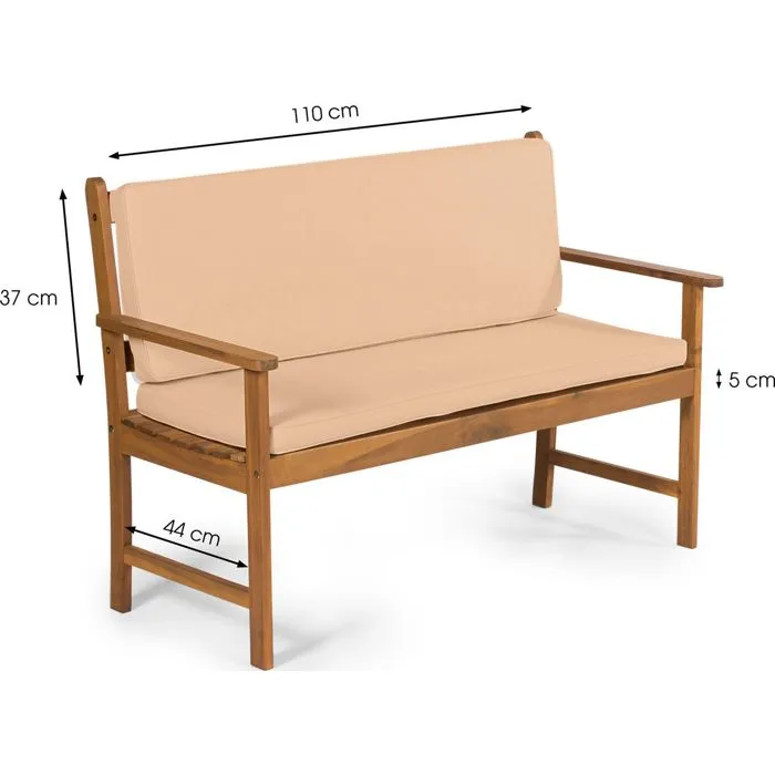 Fieldmann FDZN 9021 Coussin pour banc de jardin imperméable en polyester, 110 x 44 x 37 cm Fieldmann FDZN 9021 Coussin pour banc de jardin imperméable en polyester, 110 x 44 x 37 cm