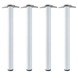 HERRAJES ALK Jeu de 4 pieds en acier modèle Neiva blanc, hauteur 71 cm