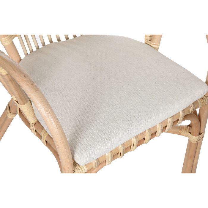 Home ESPRIT Ensemble Table + 2 Chaises Blanc Naturel Home ESPRIT Ensemble Table + 2 Chaises Blanc Naturel