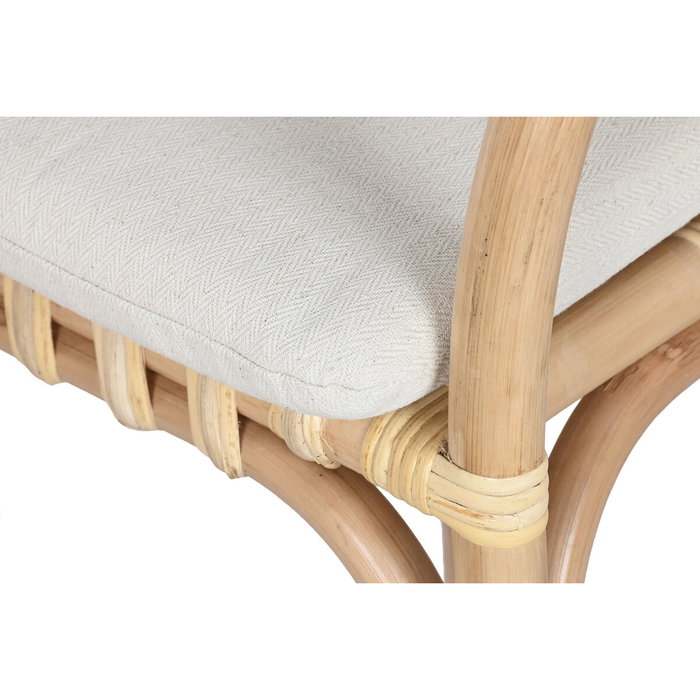 Home ESPRIT Ensemble Table + 2 Chaises Blanc Naturel Home ESPRIT Ensemble Table + 2 Chaises Blanc Naturel