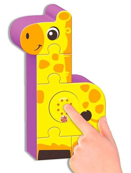 Reig Sound Puzzles Zoo - Blocs et figurines avec animaux du zoo, puzzle sonore éducatif sans piles pour enfants à partir de 1 an