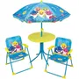 Fun House Salon de jardin Baby Shark pour enfants - Set avec table ronde, 2 chaises et parasol