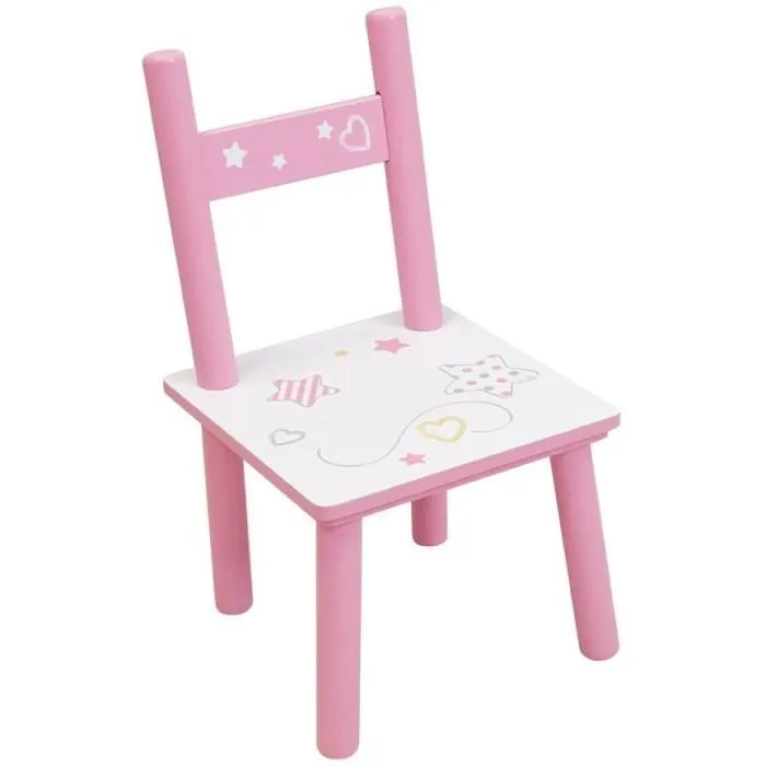 Fun House - Table rectangulaire et chaise licorne pour enfant, dimensions Table 61 x 42 x 41.5 cm, Chaise 31 x 31.5 x 49.5 cm, fille, à partir de 3 ans