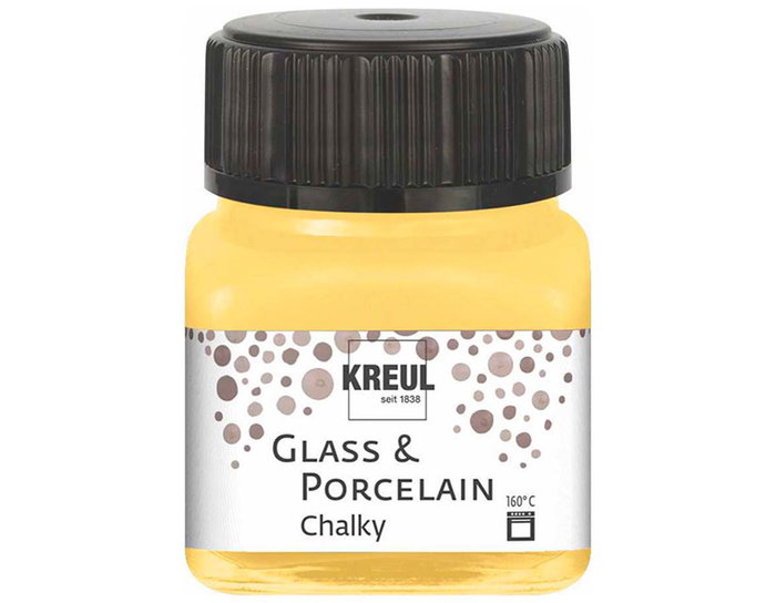 Kreul Peinture verre et porcelaine Glass & Porcelain Chalky mate Jaune safran 20ml Kreul Peinture verre et porcelaine Glass & Porcelain Chalky mate Jaune safran 20ml