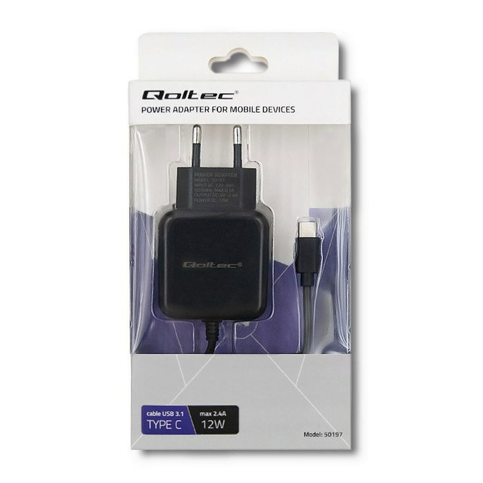 Qoltec Chargeur mural 50197 Noir 12 W Qoltec Chargeur mural 50197 Noir 12 W