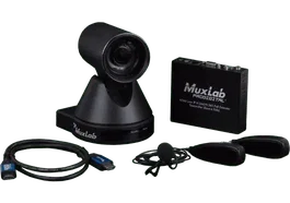 MUXLAB 500791 Kit Streaming Caméra PTZ HDMI/IP + Transmetteur avec Micro sans fil et Câble HDMI