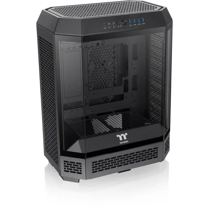 Thermaltake The TOWER 600 - Boîtier PC Moyen Tour Noir sans Alimentation - Format ATX - 2 Ventilateurs 140mm Inclus - Panneaux Verre Trempé - Ports USB-C et USB 3.0