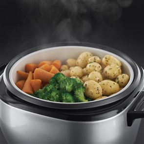 Russell Hobbs 23570-56 Cuiseur à riz Maxicook de 5L (14 tasses), avec accessoires vapeur et antiadhésif, tige de verre et acier inoxydable