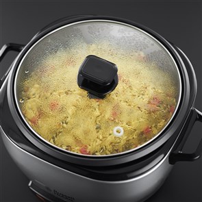 Russell Hobbs 23570-56 Cuiseur à riz Maxicook de 5L (14 tasses), avec accessoires vapeur et antiadhésif, tige de verre et acier inoxydable