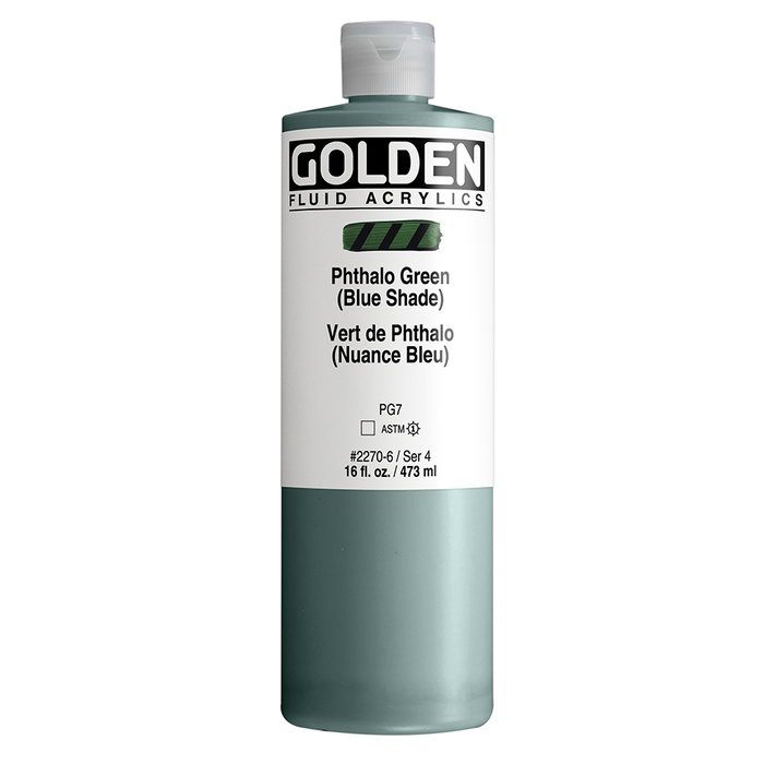 Golden Vert phtalo, ton bleu Acrylique Fluide 473 ml Golden Vert phtalo, ton bleu Acrylique Fluide 473 ml