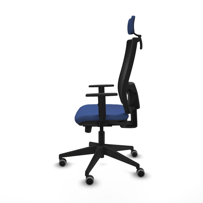 Piqueras y Crespo Chaise de Bureau Horna avec Appui-tête et Mécanisme Sincro/Traslack, Bleu Marine/Noir
