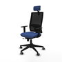 Piqueras y Crespo Chaise de Bureau Horna avec Appui-tête et Mécanisme Sincro/Traslack, Bleu Marine/Noir
