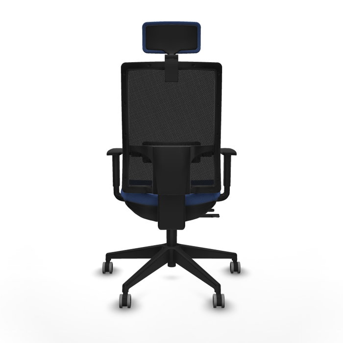 Piqueras y Crespo Chaise de Bureau Horna avec Appui-tête et Mécanisme Sincro/Traslack, Bleu Marine/Noir