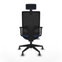 Piqueras y Crespo Chaise de Bureau Horna avec Appui-tête et Mécanisme Sincro/Traslack, Bleu Marine/Noir