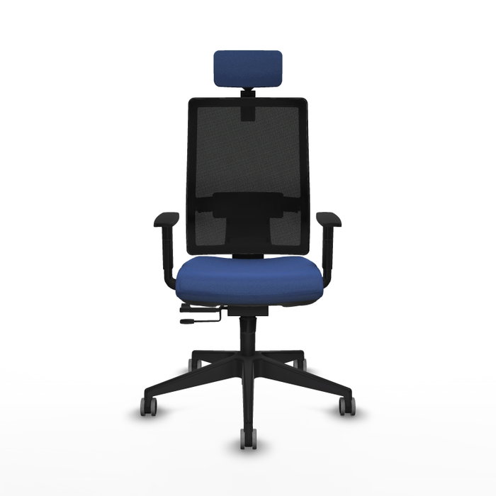Piqueras y Crespo Chaise de Bureau Horna avec Appui-tête et Mécanisme Sincro/Traslack, Bleu Marine/Noir