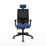 Piqueras y Crespo Chaise de Bureau Horna avec Appui-tête et Mécanisme Sincro/Traslack, Bleu Marine/Noir