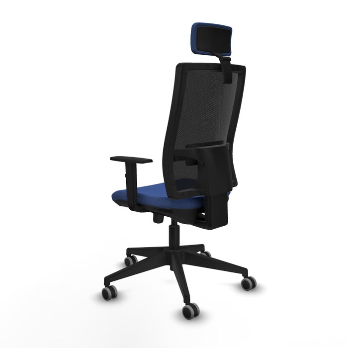 Piqueras y Crespo Chaise de Bureau Horna avec Appui-tête et Mécanisme Sincro/Traslack, Bleu Marine/Noir