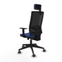 Piqueras y Crespo Chaise de Bureau Horna avec Appui-tête et Mécanisme Sincro/Traslack, Bleu Marine/Noir