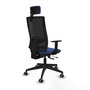 Piqueras y Crespo Chaise de Bureau Horna avec Appui-tête et Mécanisme Sincro/Traslack, Bleu Marine/Noir