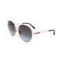 Jimmy Choo BIRDIE-S-PEF-IB Lunettes de soleil rondes en métal doré