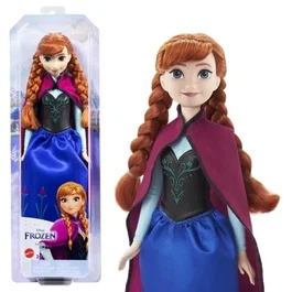Mattel Disney Frozen Anna HLW49 - Poupée mannequin Princesse La Reine des Neiges avec tenue de voyage, cape, jupe et accessoires amovibles
