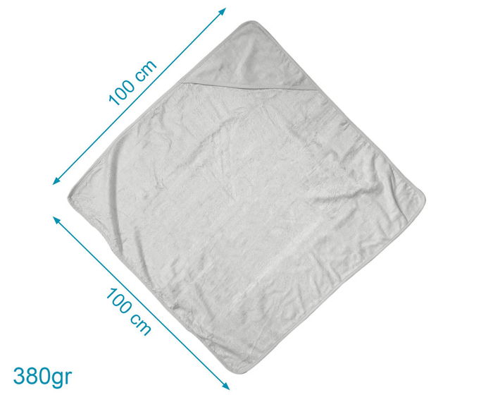 KioKids Toilette bébé en bambou grise avec capuche - 100 x 100 cm - Très douce et absorbante, certifiée Oeko-Tex Standard 100 - Pour nouveau-né dès 0 mois