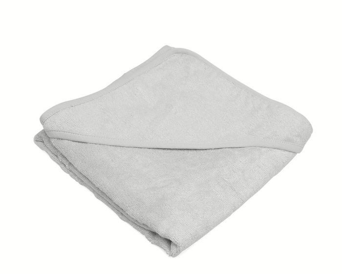 KioKids Toilette bébé en bambou grise avec capuche - 100 x 100 cm - Très douce et absorbante, certifiée Oeko-Tex Standard 100 - Pour nouveau-né dès 0 mois